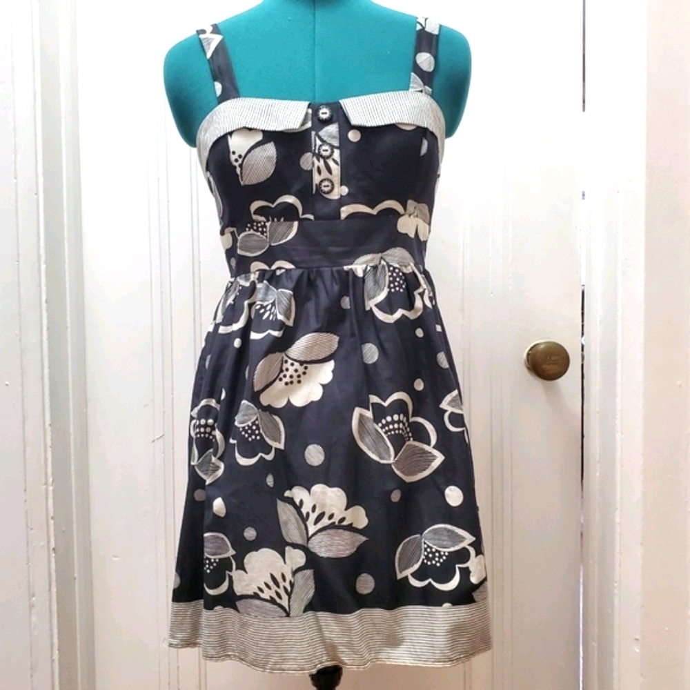 Ixia Pin-up Dress in Navy and White